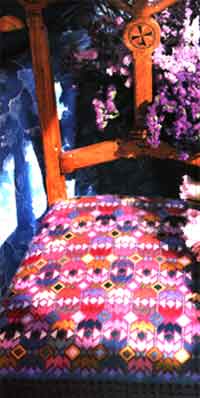 a chair seat made using needlepoint techniques