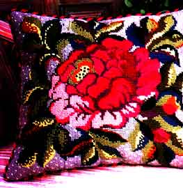 double damask design on a cushion