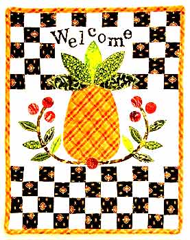 pineapple motif welcome mat