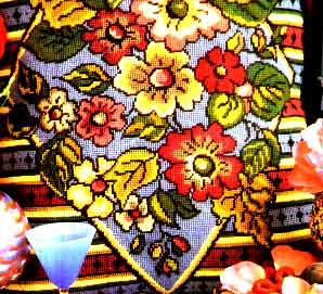 the prince albert flower motif on a cushion